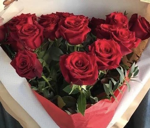 Roses rouges grand bouton