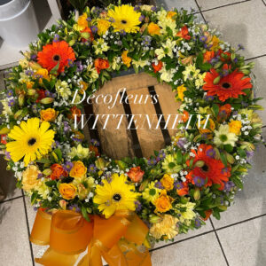 Couronne deuil couleurs vives