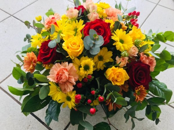 Coussin funéraire couleurs vives