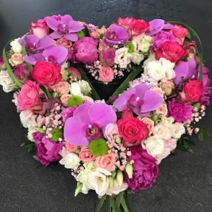Coeur deuil pastel et blanc